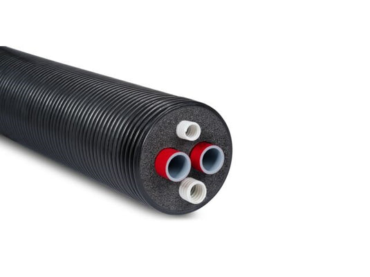 Fernwärmeleitung 10m 2x DA50mm DN40 und 2x Leerrohre 32/25mm, Mantel 160mm Flexalen600HP Set inkl. Anschlusszubehör