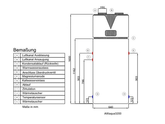 wepit AWaqua3300 Warmwasser Wärmepumpe, bodenstehend, 300 Liter, ohne WT, R290
